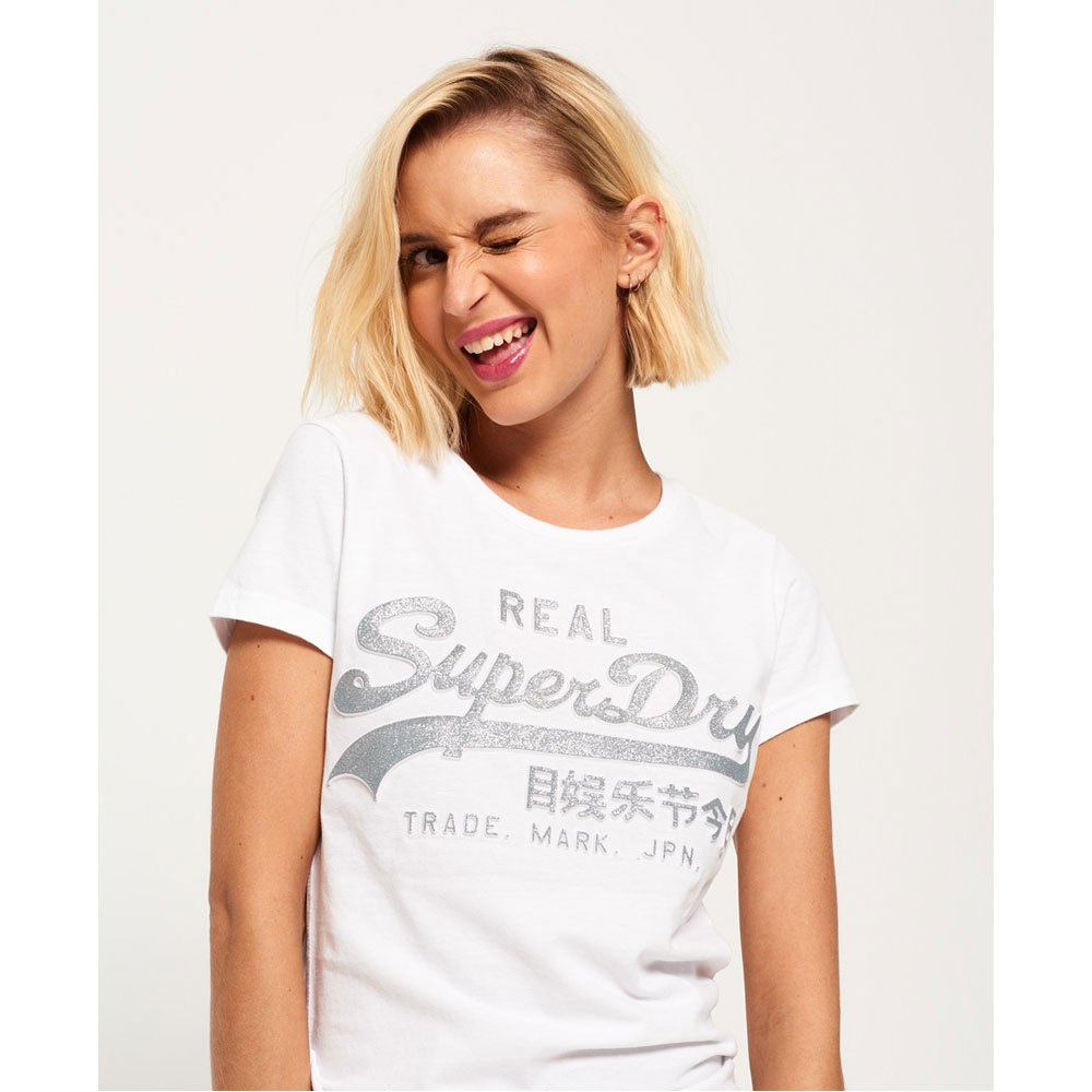 Superdry Vintage Logo Emboss Glitter Short Sleeve T-Shirt