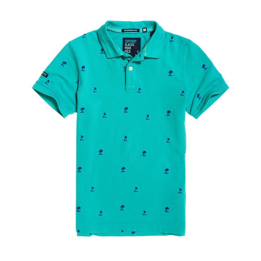 Superdry Classic Bermuda Allover Print Piqué Short Sleeve Polo Shirt