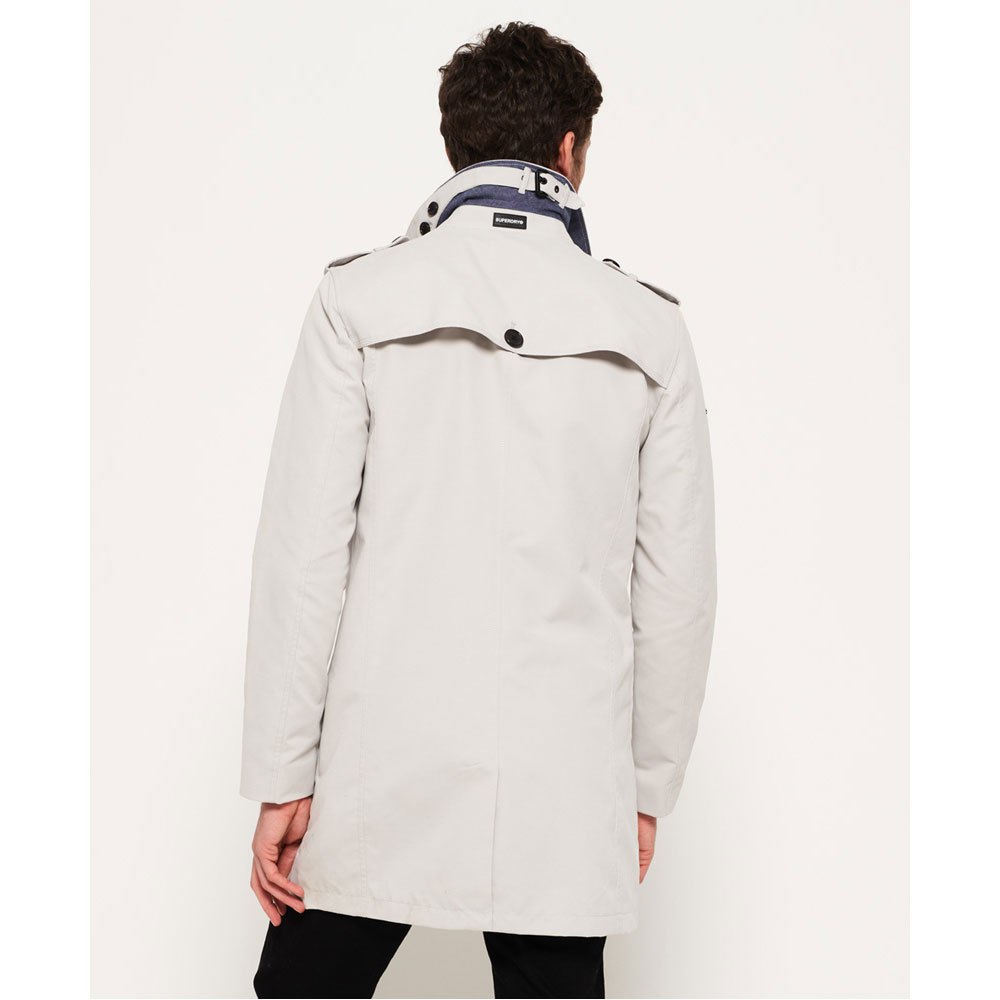 Superdry Premium Rogue Trench Coat White | Dressinn