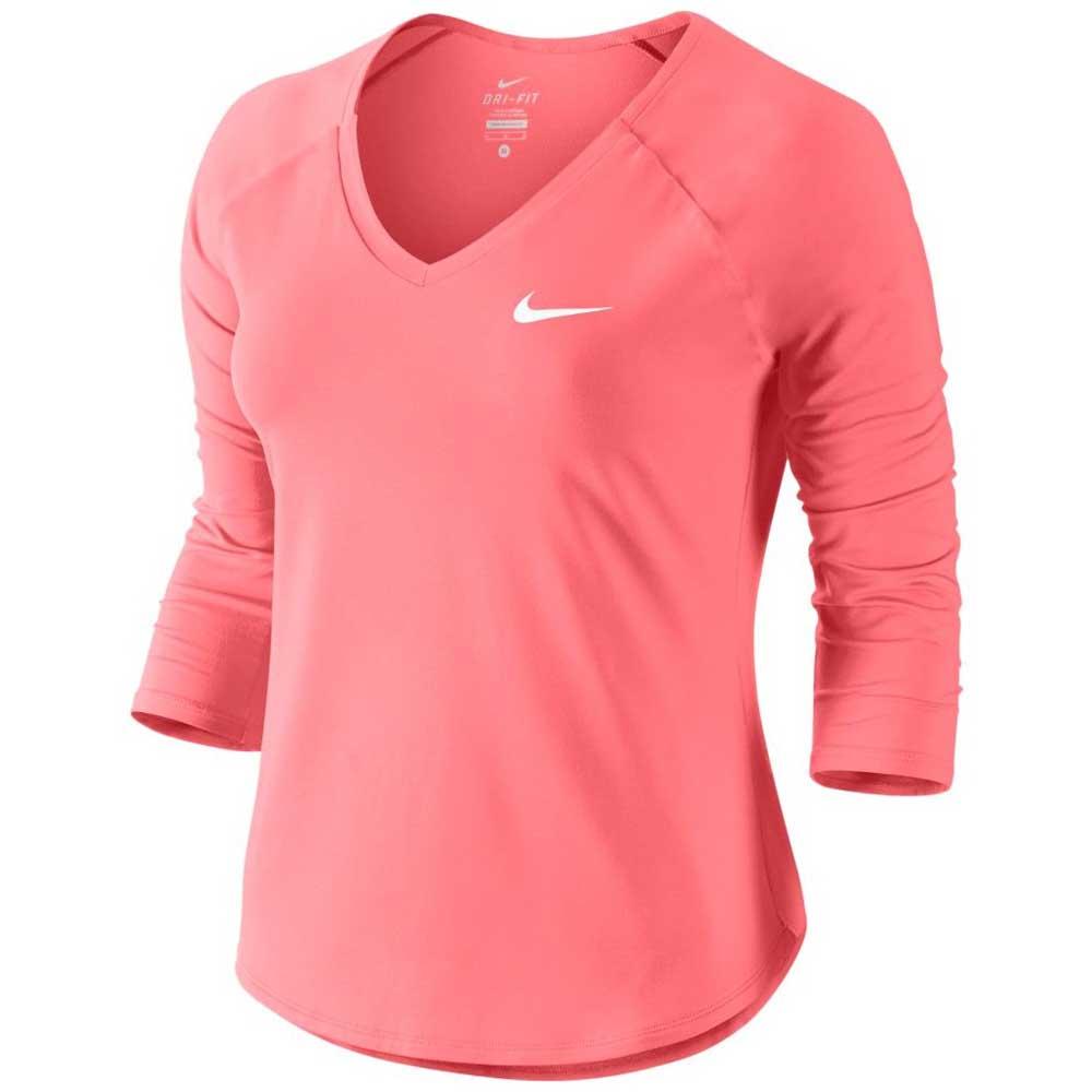 Mandated Consent Light Nike Court Pure 3/4 Sleeve T-Shirt Red | Smashinn