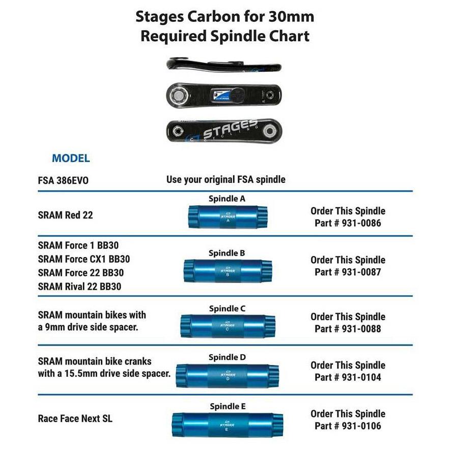 Stages cycling Per A Race Face BB Spindle 30 Ax