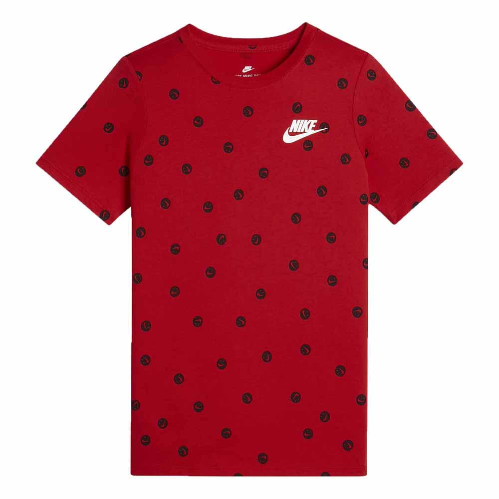 polilla garaje Armada Nike Camiseta Manga Corta Sportswear Swoosh Smile AOP Rojo| Dressinn