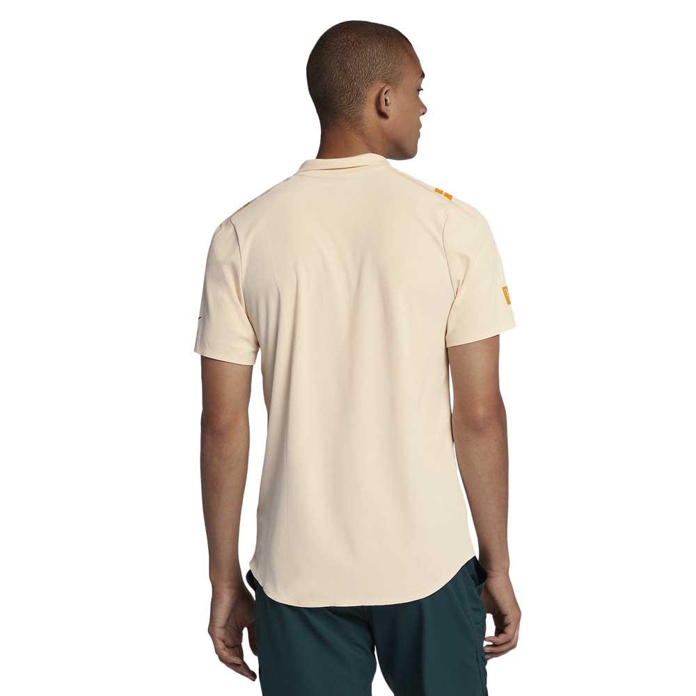 captain Alleviate Guggenheim Museum Nike Court RF Advantage New York Short Sleeve Polo Shirt Beige| Smashinn