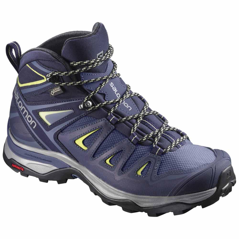 X Ultra 3 Mid Goretex Wide Fit Hiking Boots Blue|