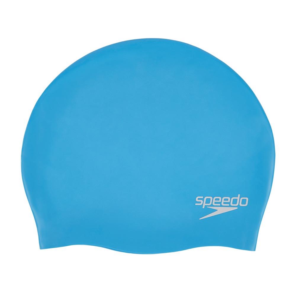 Speedo Unisex Plain Moulded Silicone Adults Swim Cap Blue 