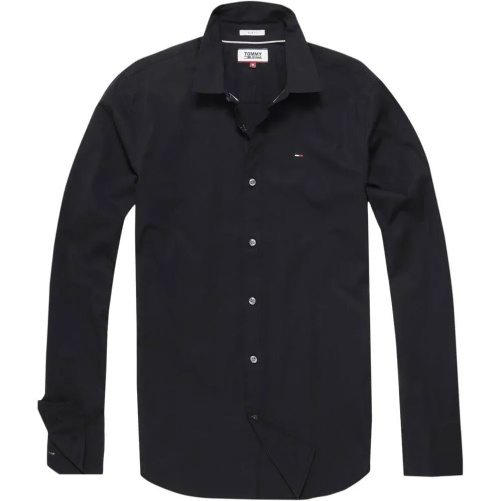 Tommy jeans Original Stretch Slim Fit long sleeve shirt Black