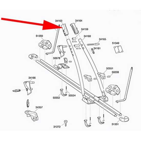 REPLACEMENT THULE FRAME SECURING BOLT FOR 532 FREERIDE CYCLE CARRIER PART 34165 