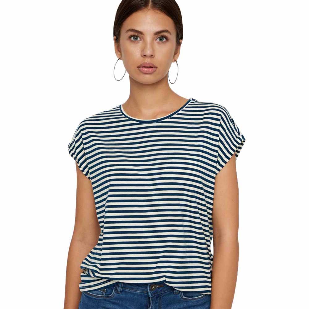Vero moda Ava Plain Stripe Short Sleeve T-Shirt