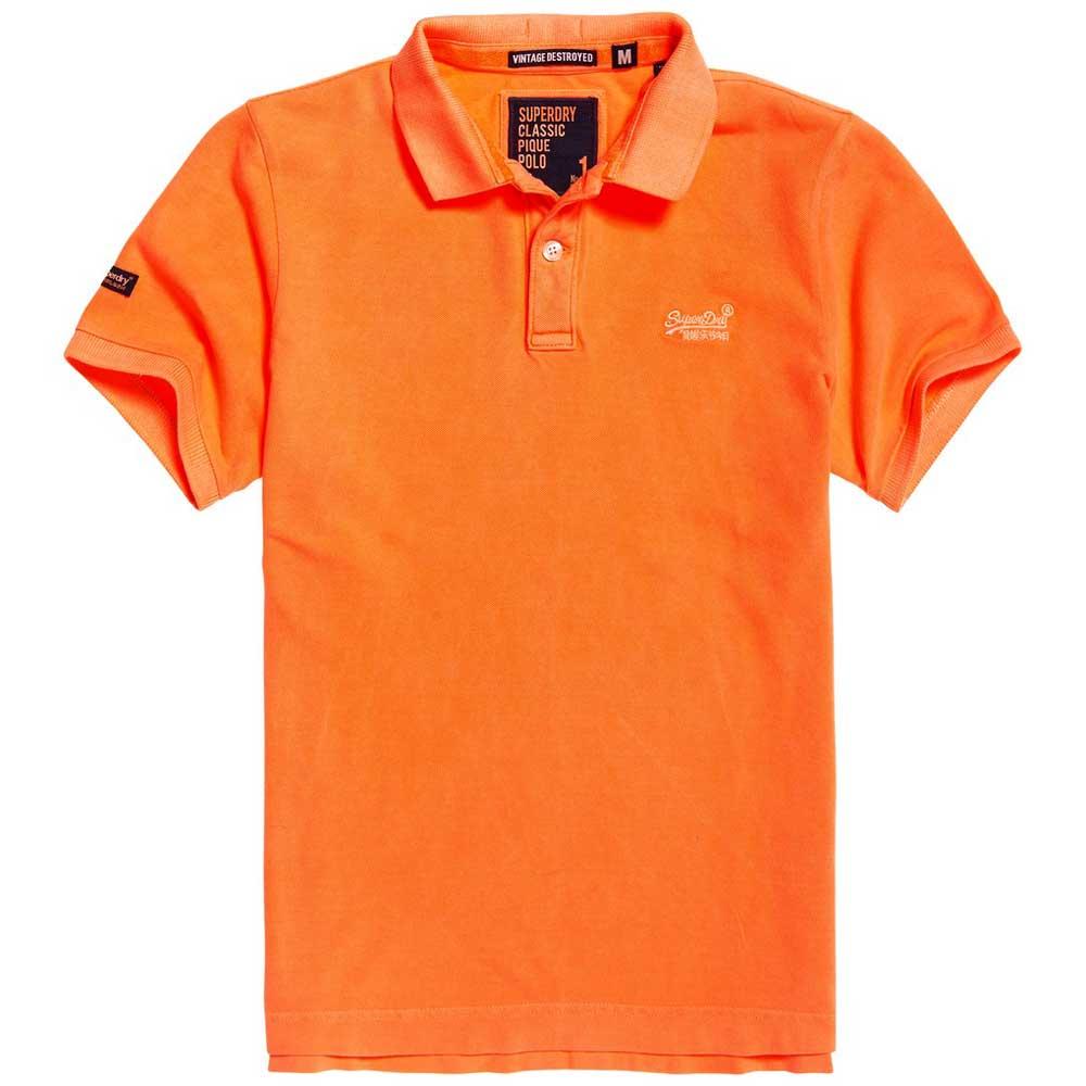 Terugspoelen donker helder Superdry Vintage Destroy Short Sleeve Polo Shirt Orange| Dressinn