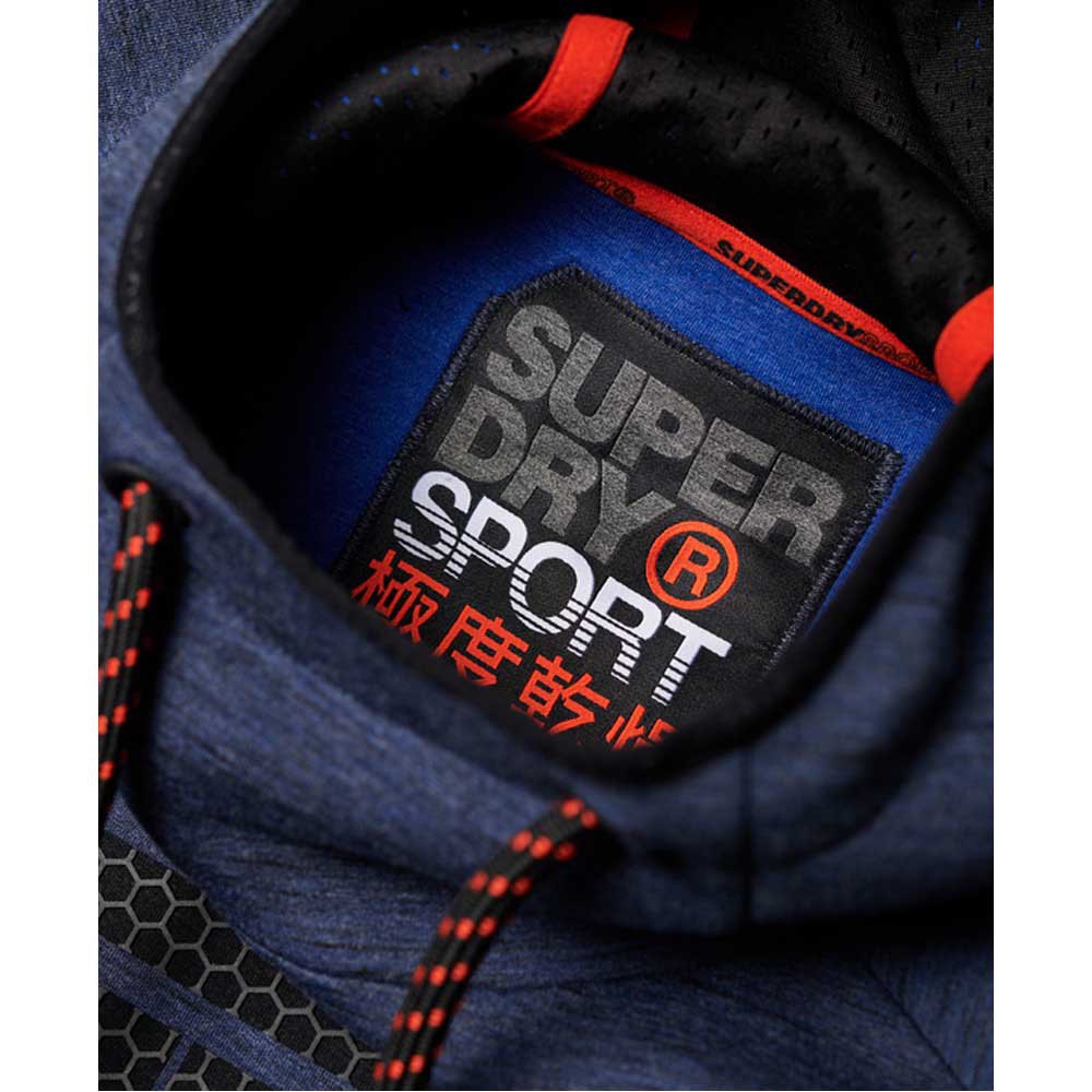 Superdry Gym Tech Stretch Graphic Overhead Sweatshirt Met Capuchon