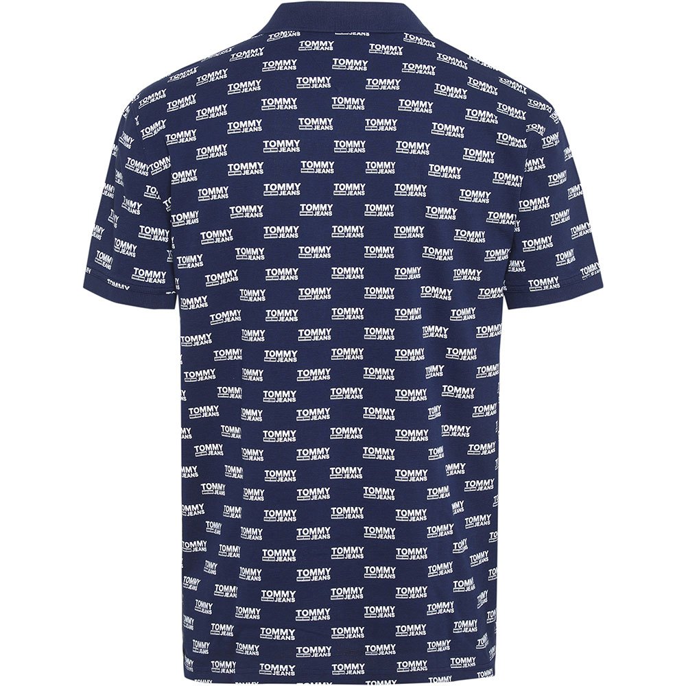 Tommy hilfiger All Over Logo Short Sleeve Polo Shirt Blue| Dressinn