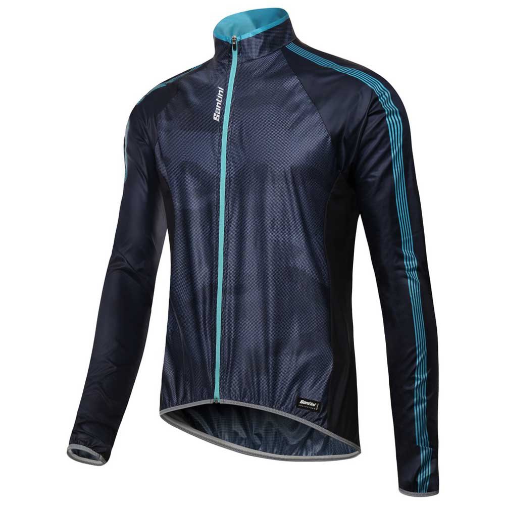 Galactica Cycling Windproof Jacket in Blue Made in Italy by Santini 
