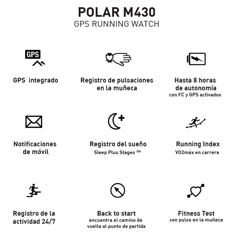 Training Market - POLAR M430 - RELOJ GPS RUNNING CON PULSO EN LA