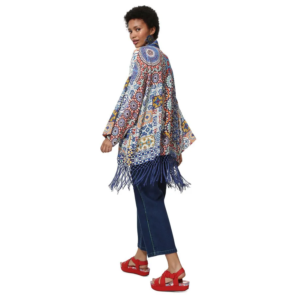 Poncho Desigual En Laine Mohair Taille M - Violet - Occasion Très Bon état