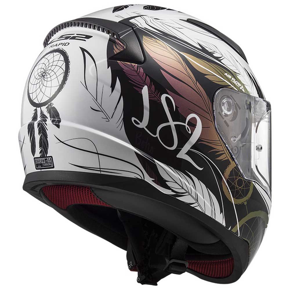 LS2 FF353 Rapid Carborace Motorcycle Scooter Crash Helmet Full Face White Black 
