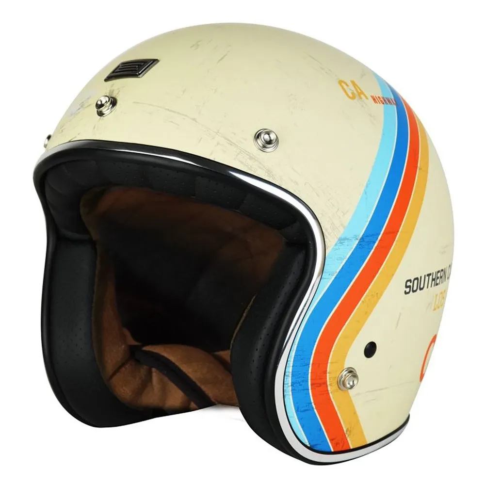 Casque Moto Jet Ouvert ORIGINE SIERRA - Homologué ECE Avec Visière Rétractable Noir