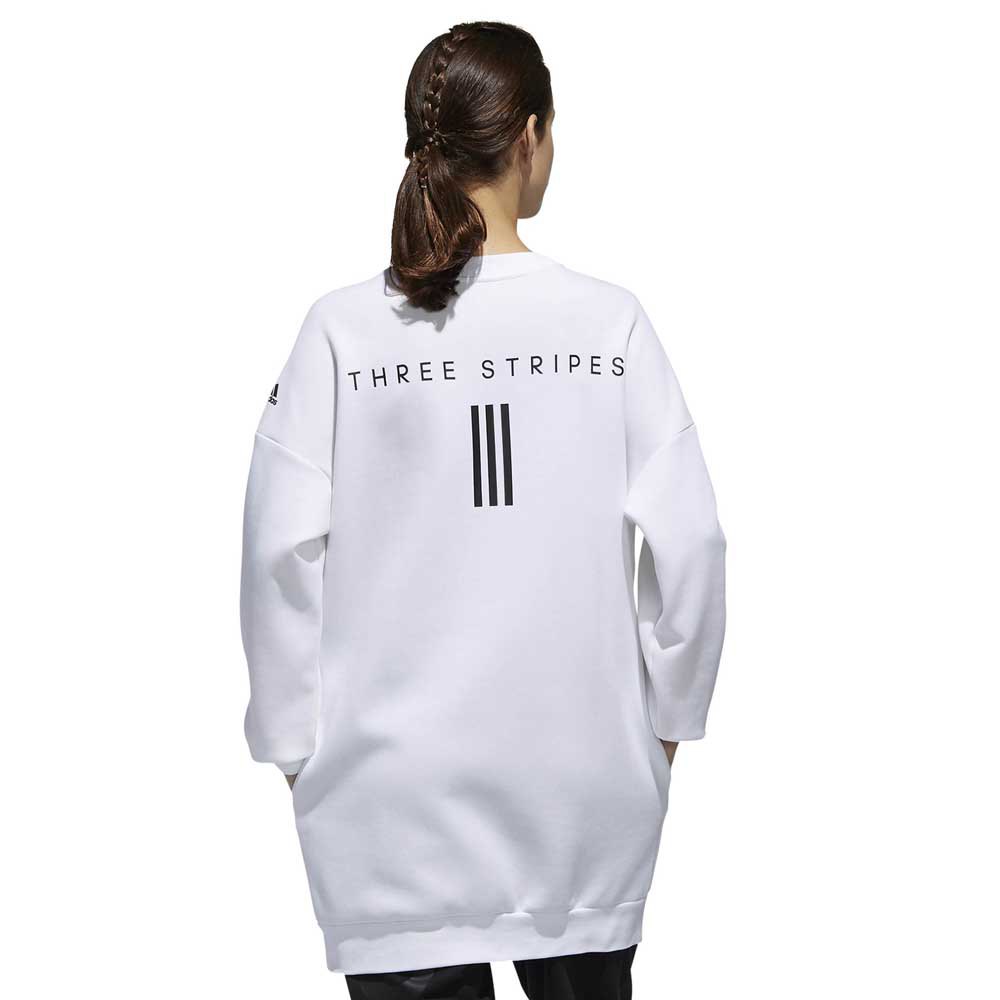 adidas Sport 2 Street Spacer Tunic Sweatshirt White | Runnerinn | 