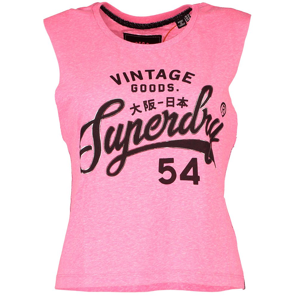 universiteitsstudent idee afgunst Superdry 54 Goods Rock Sleeveless T-Shirt Pink | Dressinn