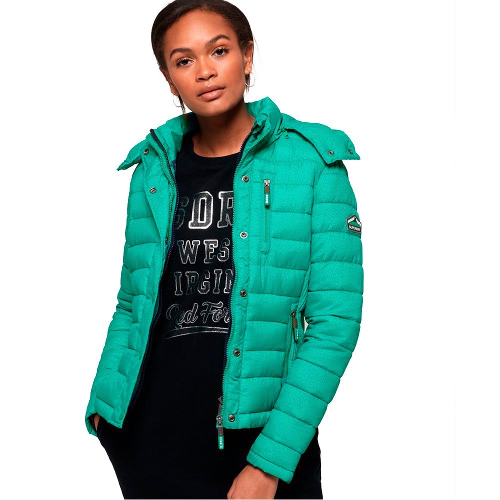 Morse code brand Deens Superdry Fuji Slim Double Ziphood Jacket Green | Dressinn