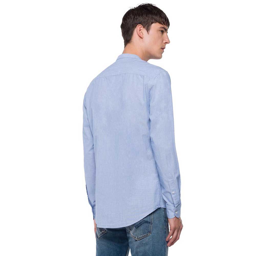 Replay Yarn Dyed Micro Stripe Long Sleeve Shirt
