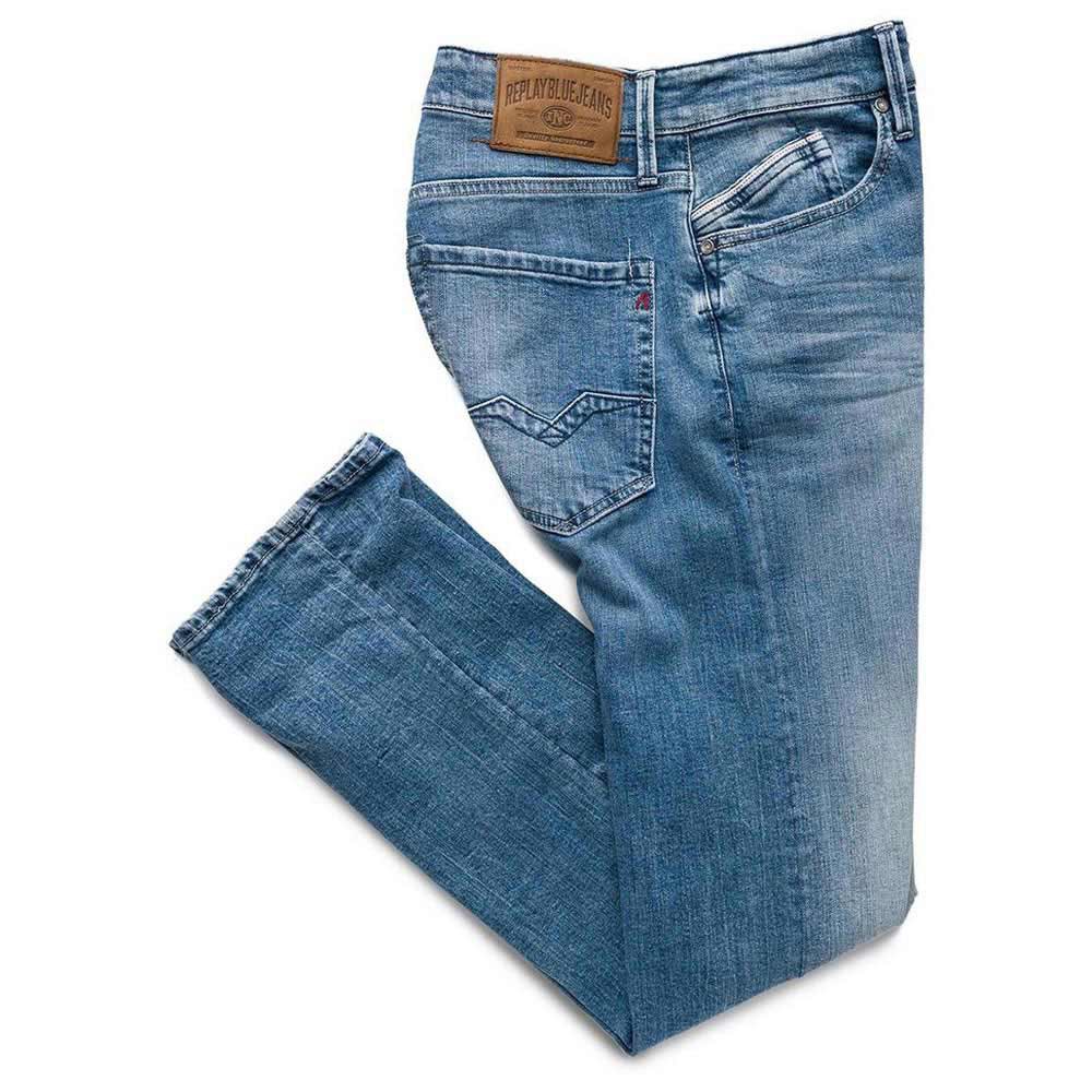 Femme Vêtements Jeans Jeans coupe droite Pantalon en jean Jean Replay en coloris Bleu 