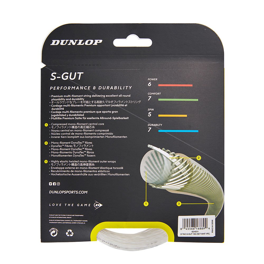 Dunlop Corde Simple De Tennis S Gut 12 M