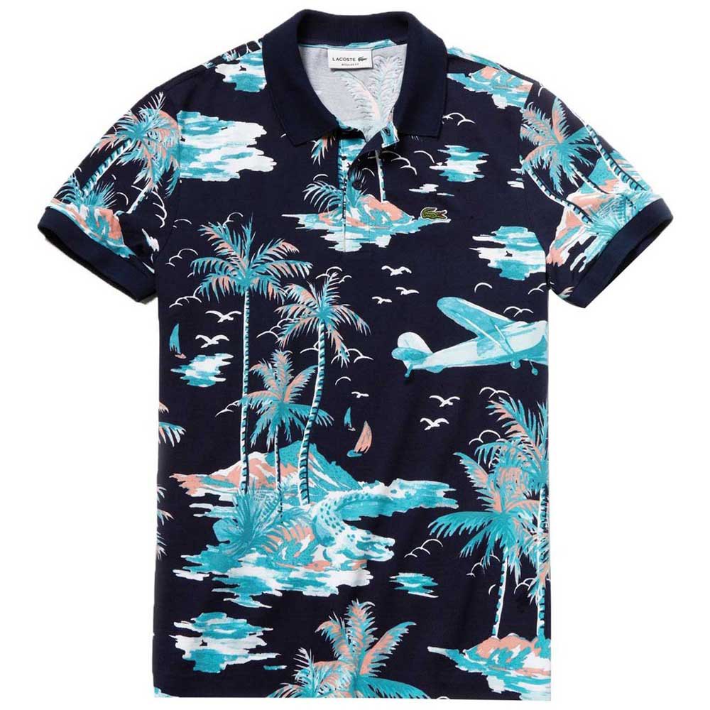 Lacoste Hawaiian Print Regular Short Polo Shirt| Dressinn