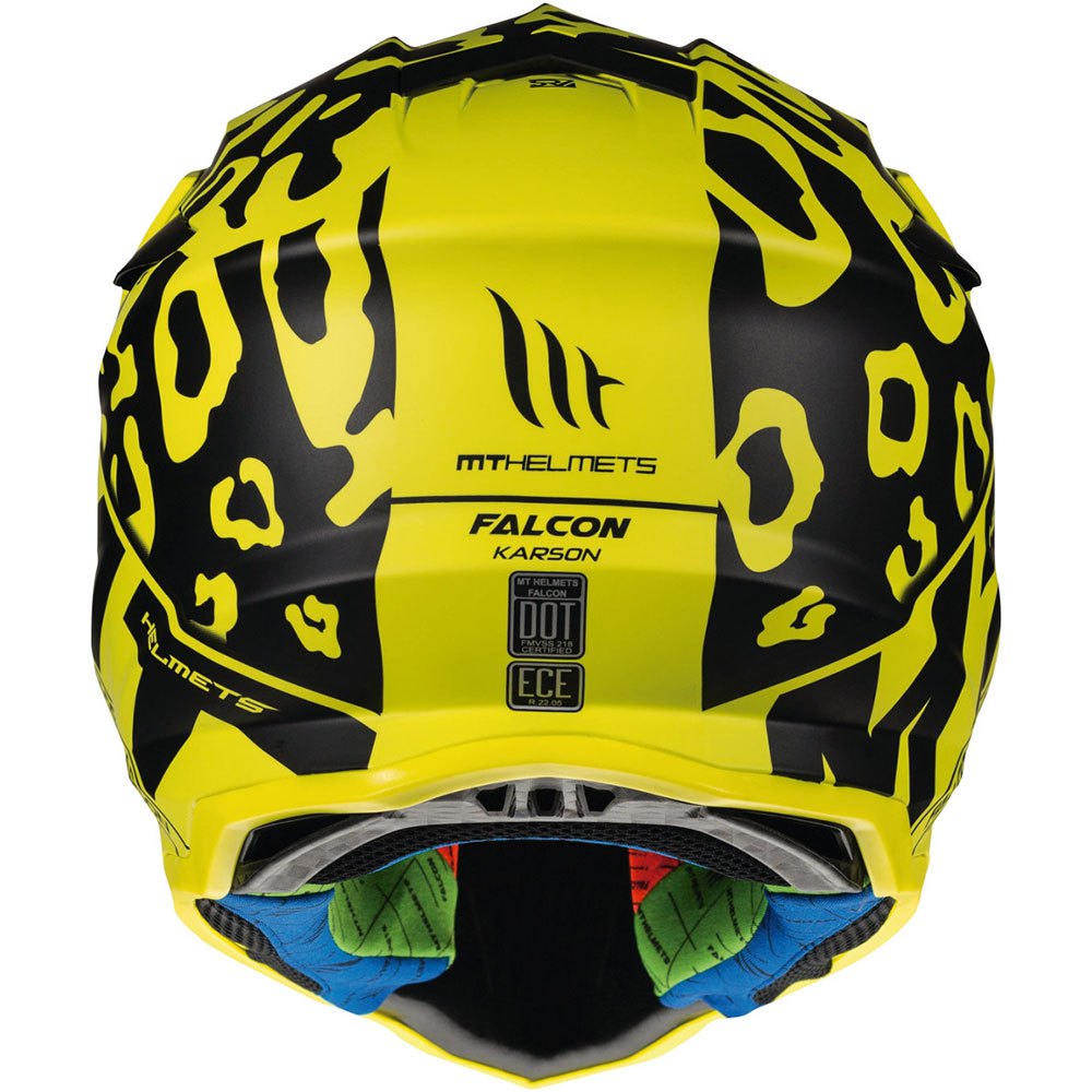 MT Falcon Karson Motocross MX Off Road Motorcycle Quad Helmet Matt Fluo Yellow 