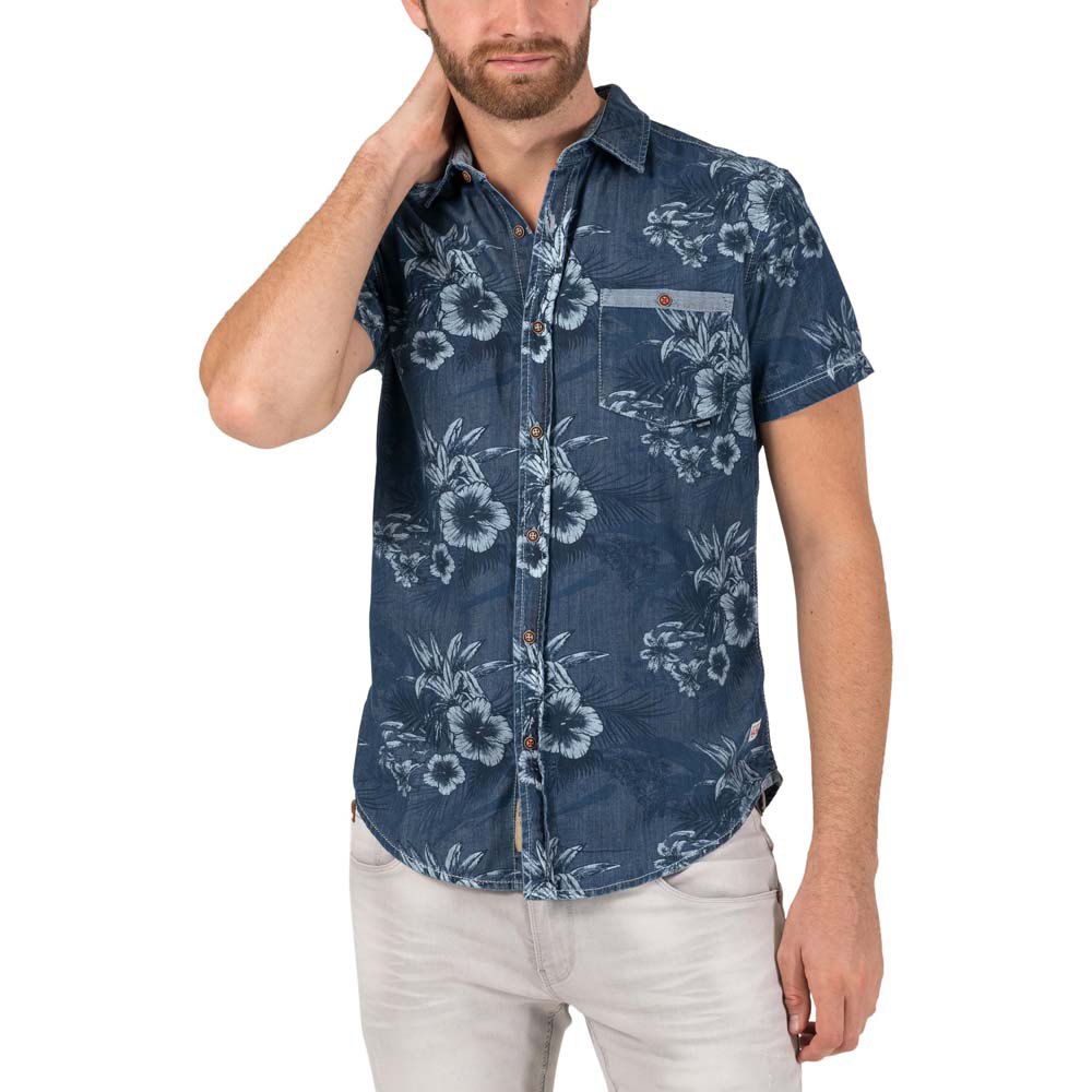 timezone-chemise-manche-courte-denim-hawaii