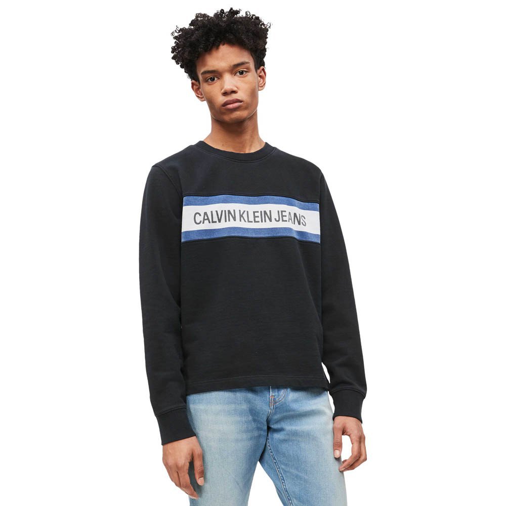 Calvin klein jeans Chest Stripe Logo Sweater Black | Dressinn