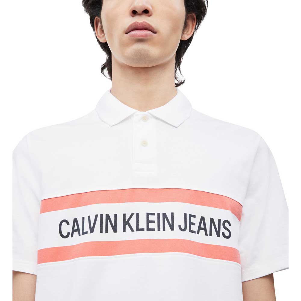 Calvin klein jeans Chest Stripe Logo Koszulka Polo Z Krótkim Rękawem