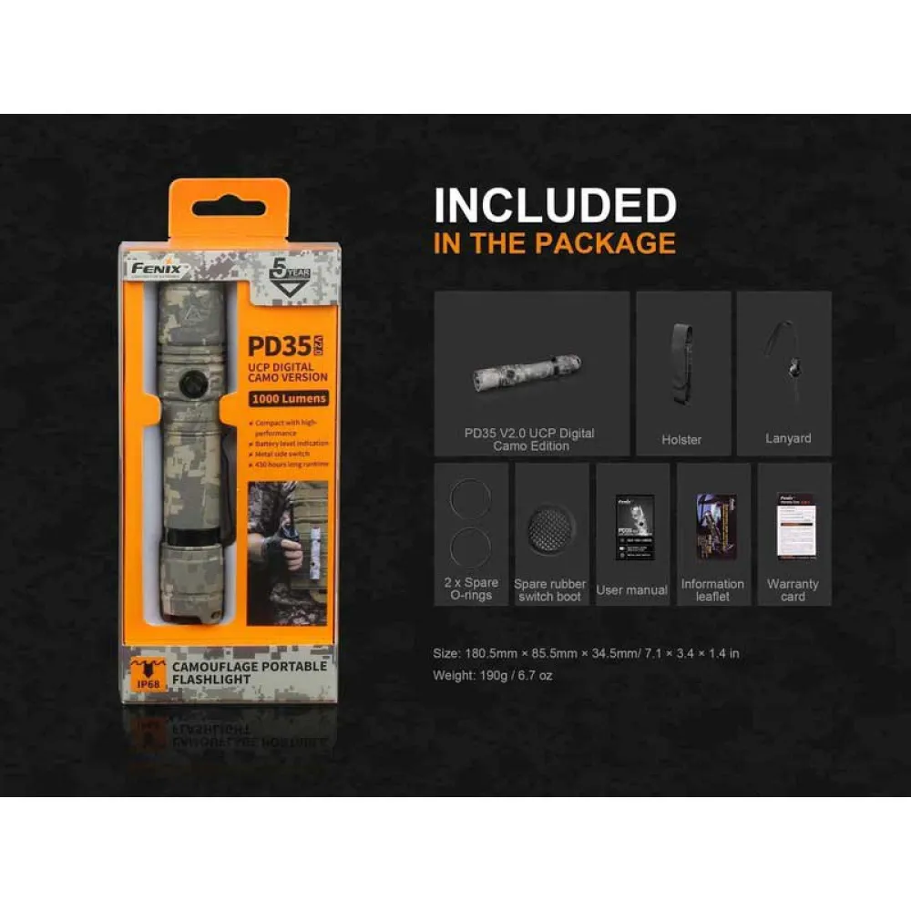 Lampe Torche Tactique Fenix PD35 - Noire - Occasion En état De Fonctionnement