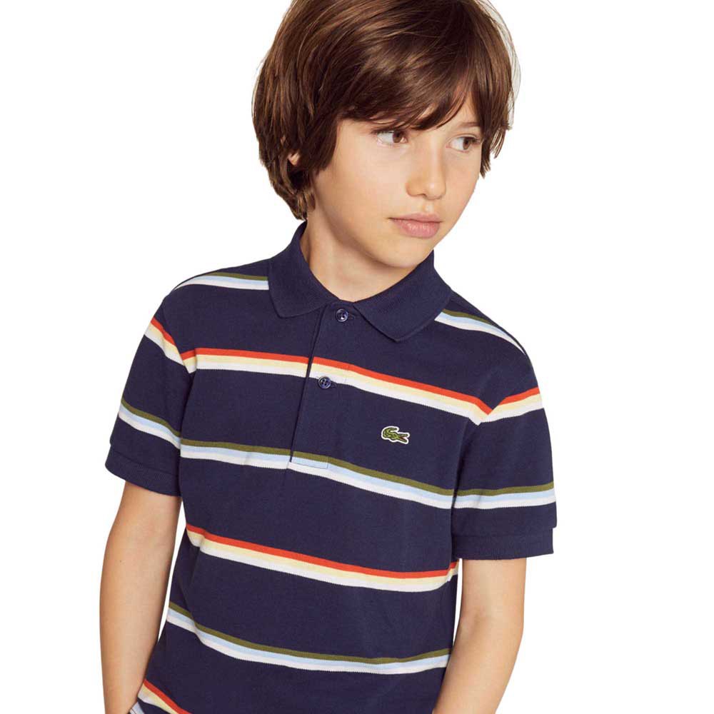 Lacoste Striped Cotton Short Sleeve Polo Shirt
