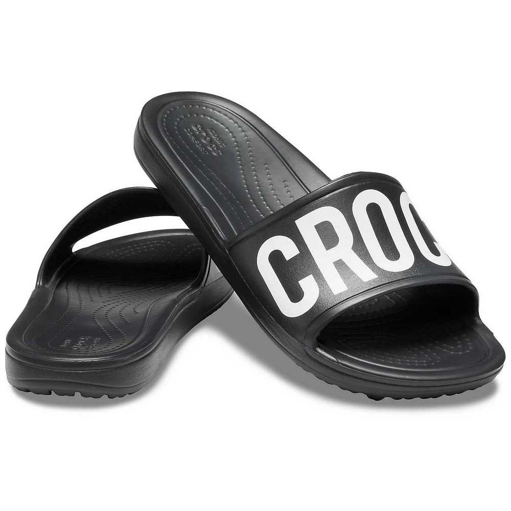 Crocs Womens Sloane Logo Mania Slide Sandal 