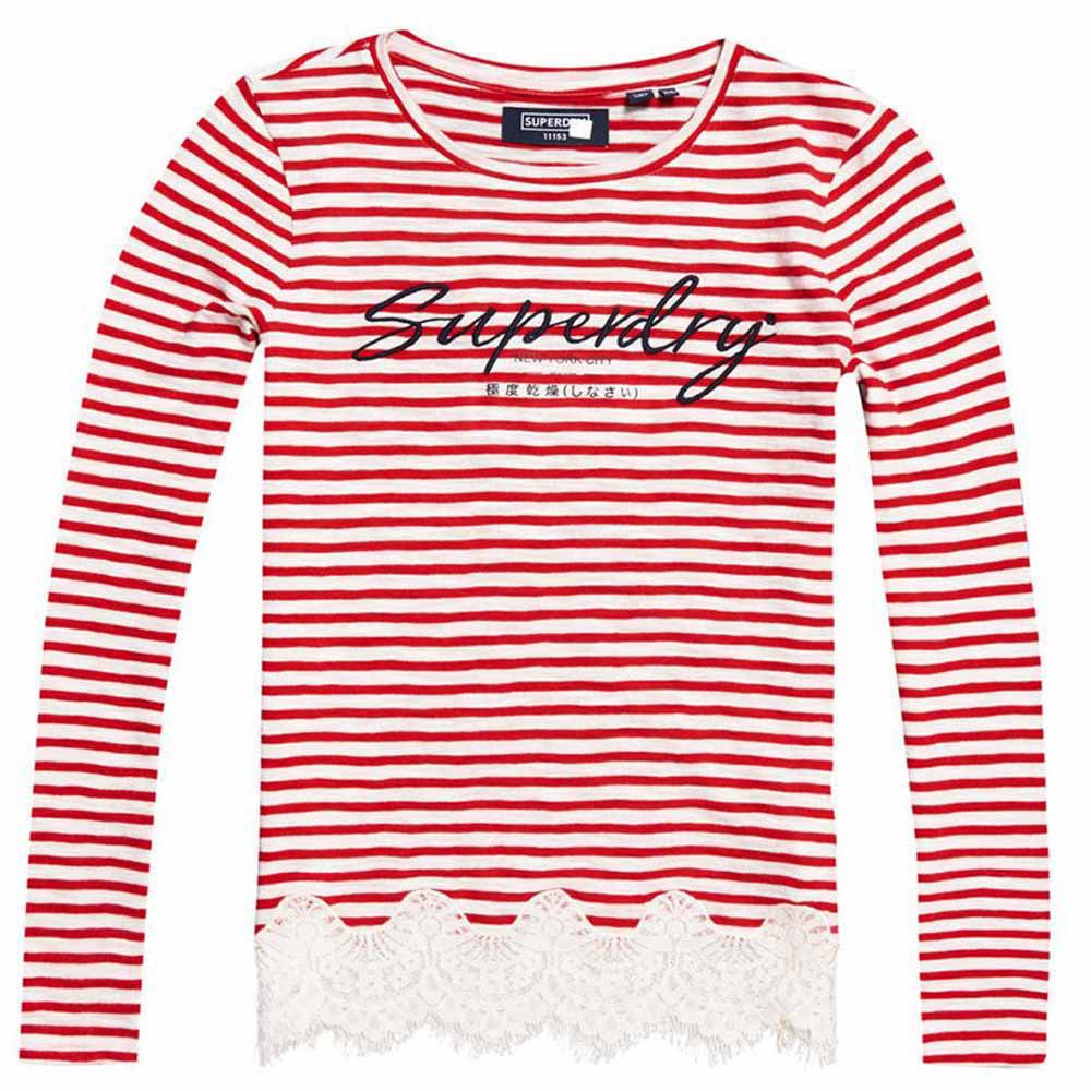 Superdry Stripe Lace Graphic Long Sleeve T-Shirt