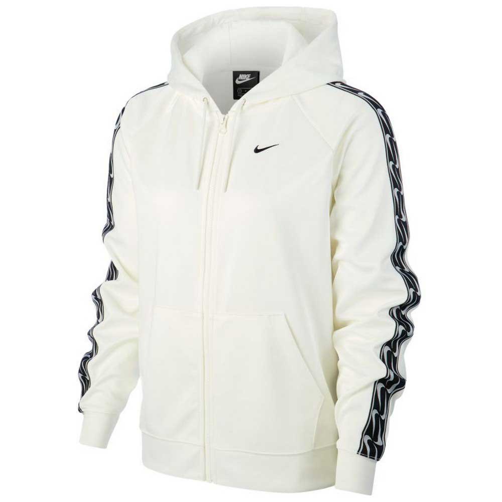 papi coser Colector Nike Sportswear Logo Tape Full Zip Sweatshirt White | Dressinn