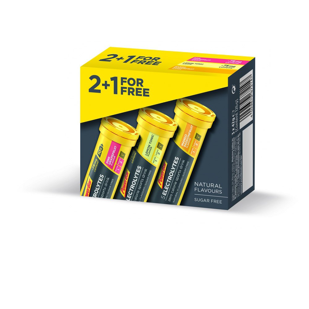 Powerbar Elektrolytter 5 3x8 Enheder Mango Passionsfrugt Og Lemon Tonic Og Pink Grapefrugt Tabletter Boks