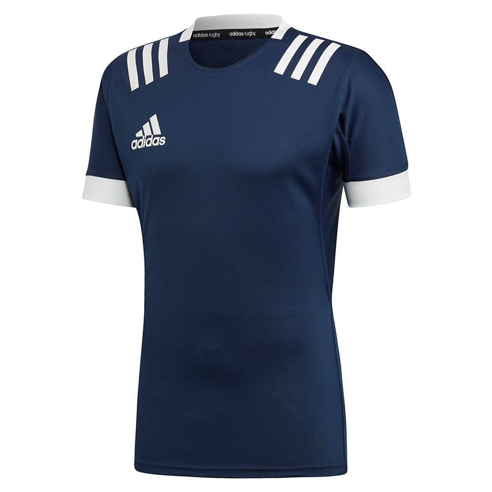 adidas-samarreta-de-maniga-curta-3-stripes-fitted-rugby