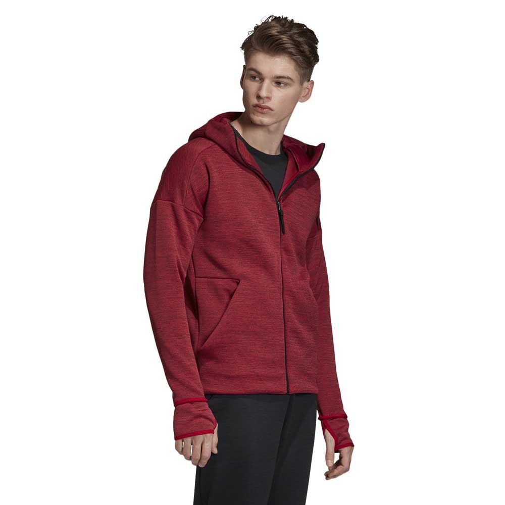 adidas ZNE Fast Release Zip Sweatshirt Red| Runnerinn