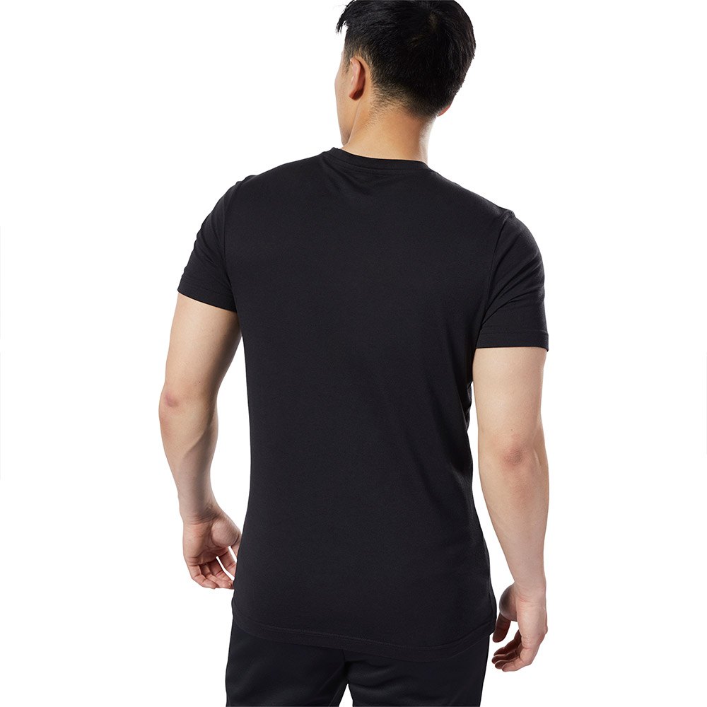 Reebok Mens QQR Stacked Logo Short Sleeve T-Shirt Tee Top Black 