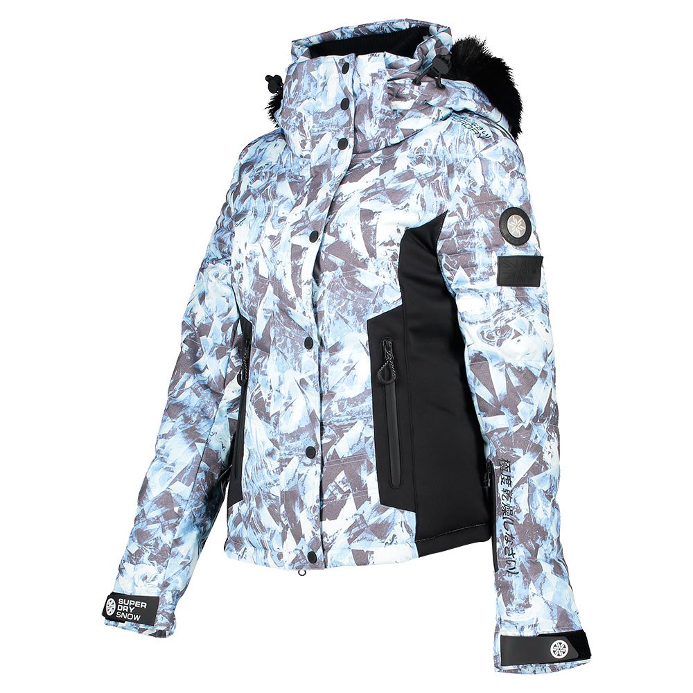 Ski Snowboard Pink Camo RRP £260 BNWT Superdry Women's Snow Luxe Puffer Jacket 