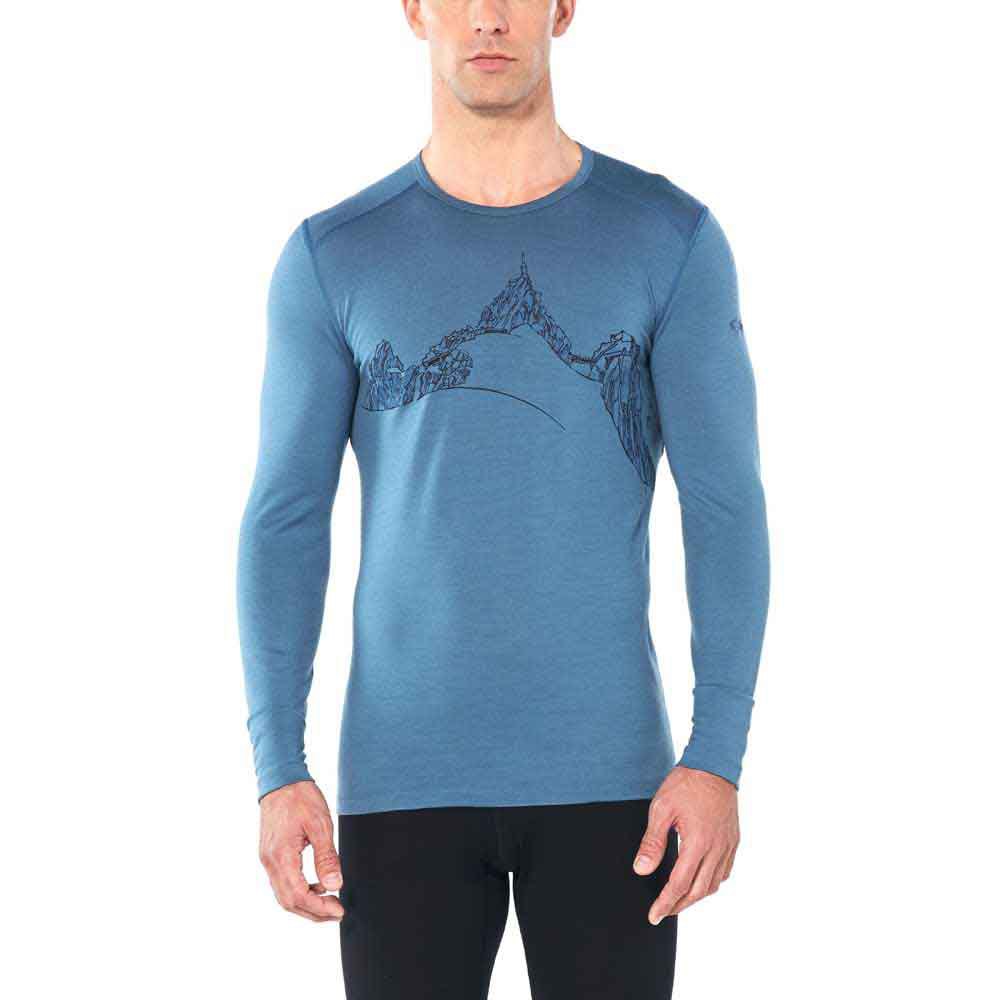 Icebreaker 200 Oasis Crew Aiguille Du Midi Merino Long Sleeve T-Shirt