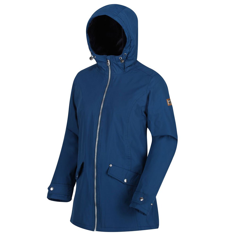 Regatta Womens Bergonia Wind Waterproof Hooded Long Jacket Ladies Rain Coat 