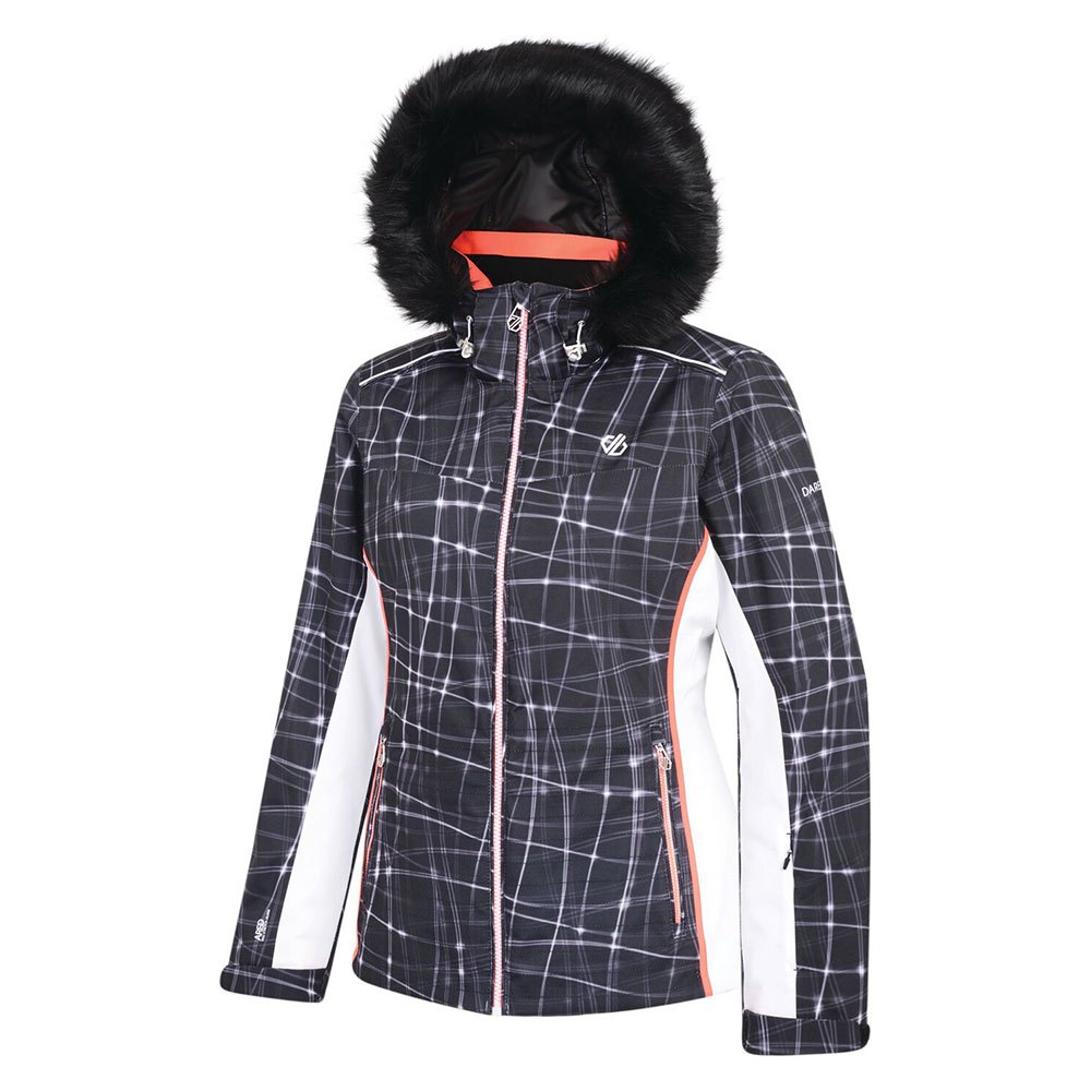 Dare 2b Womens Copious Waterproof & Breathable High Loft Insulated Ski & Snowboard Jacket With Detachable Faux Fur Hood and Snowskirt Waterproof