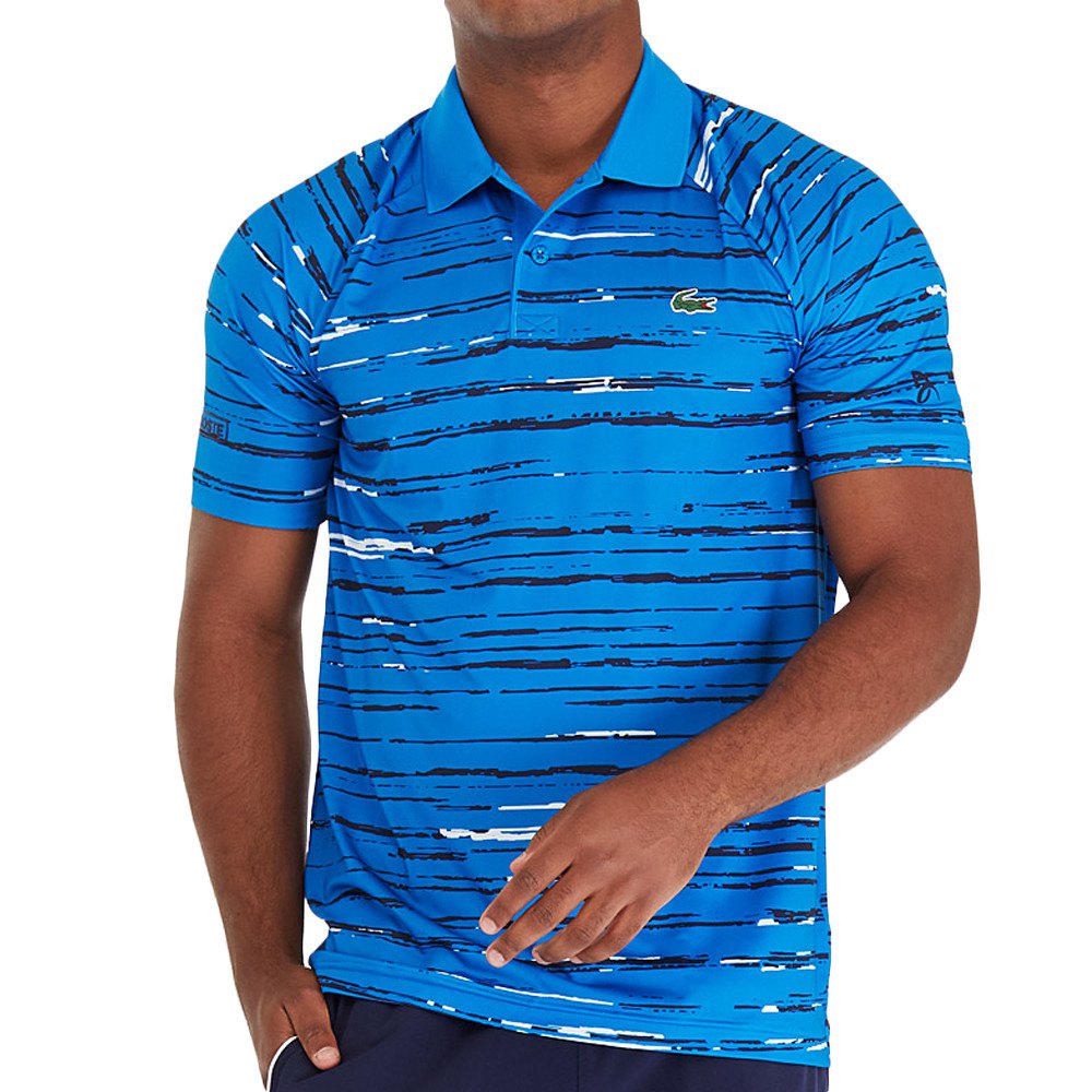 Postnummer Tyr blæse hul Lacoste Sport Novak Djokovic Printed Short Sleeve Polo Shirt Blue| Smashinn
