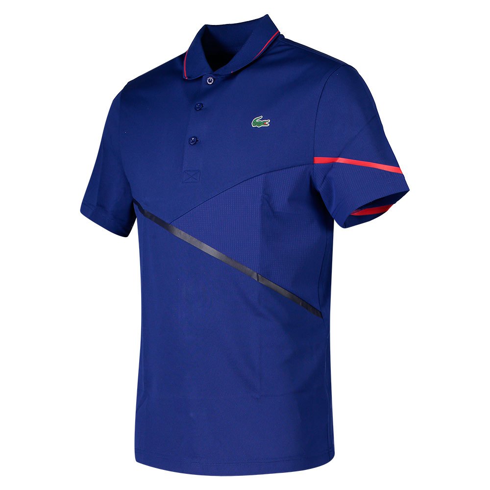 Lacoste Sport Contrast Breathable Short Sleeve Polo Shirt Blue| Smashinn