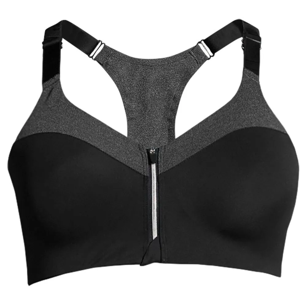 Casall Front Zip Sports Sports Bra Black Traininn