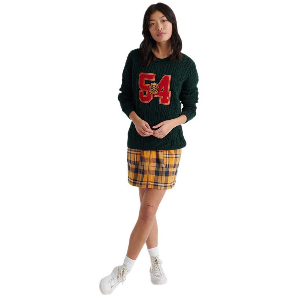 Superdry Preppy Applique Cable Knit Sweater