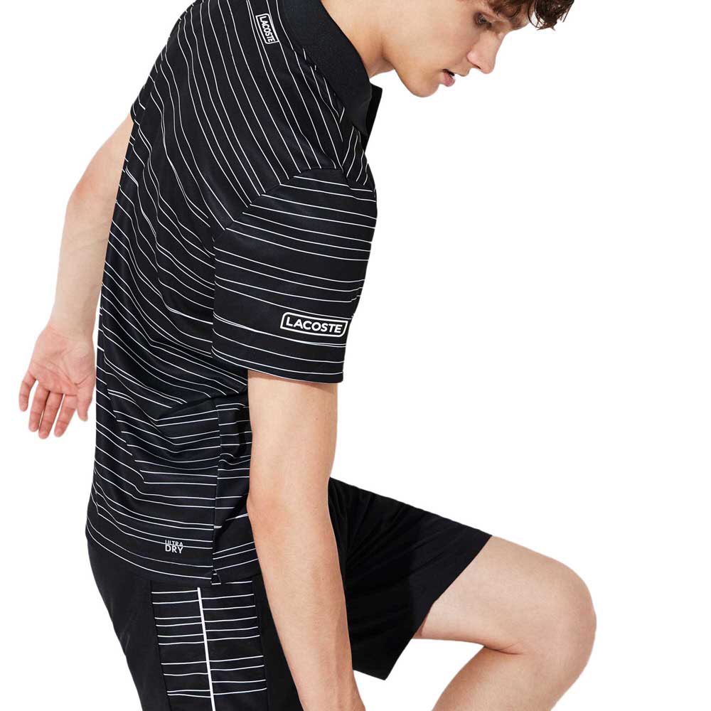 Lacoste Sport Striped Printed Breathable Piqué Kurzarm Poloshirt