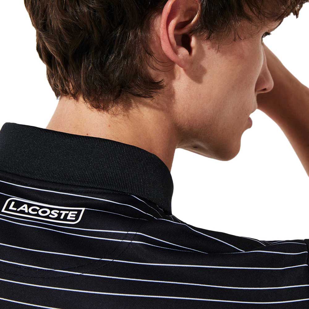 Lacoste Sport Striped Printed Breathable Piqué Kurzarm Poloshirt
